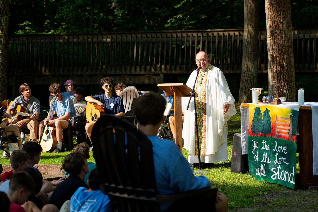 Bishop Malesic at Camp Christopher